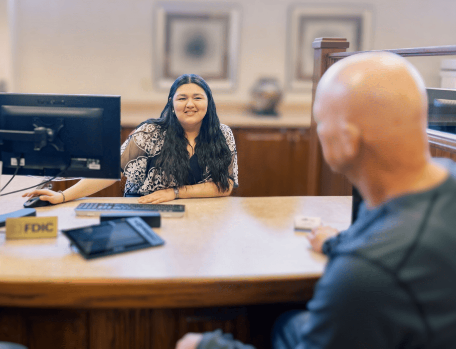 Customer Service Representative talking to customer