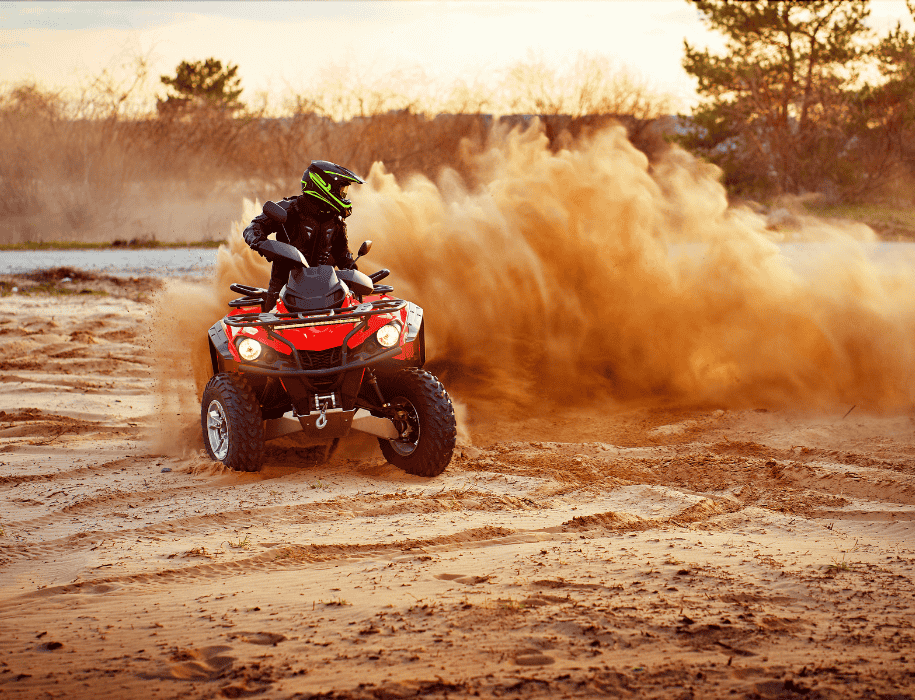 ATV kicking up dust