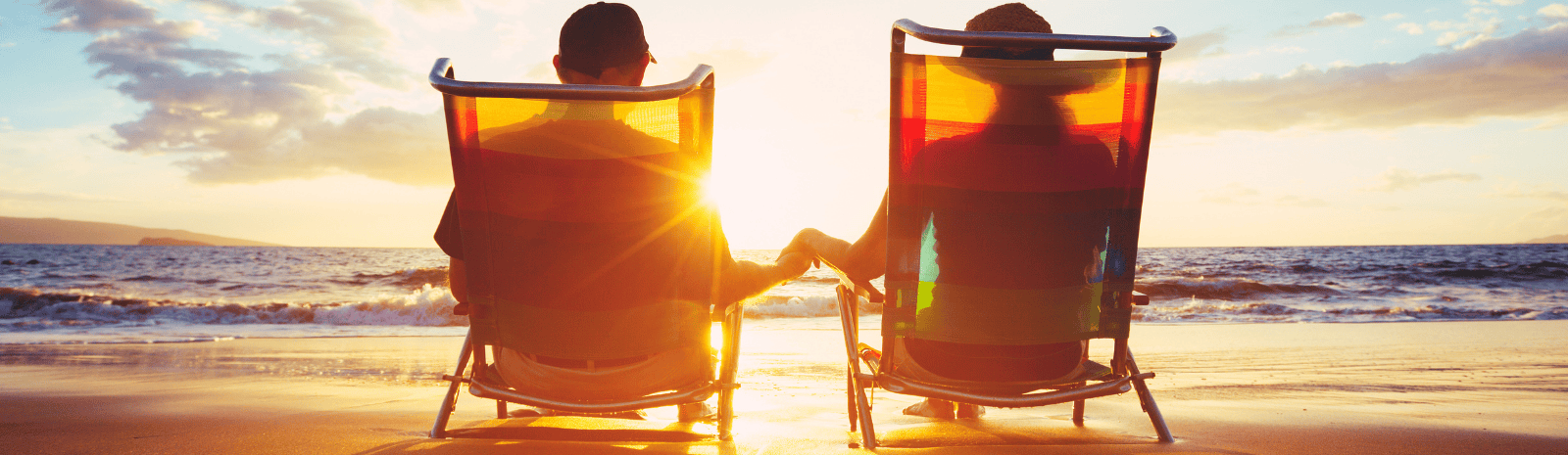 Retired couple on the beach